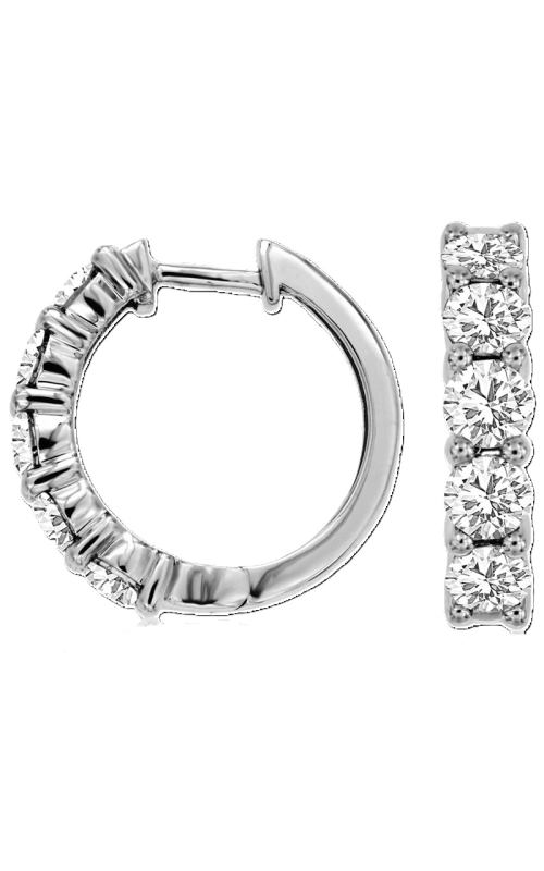14k White Gold 2.00cttw Diamond 1/2 Hoop Earrings