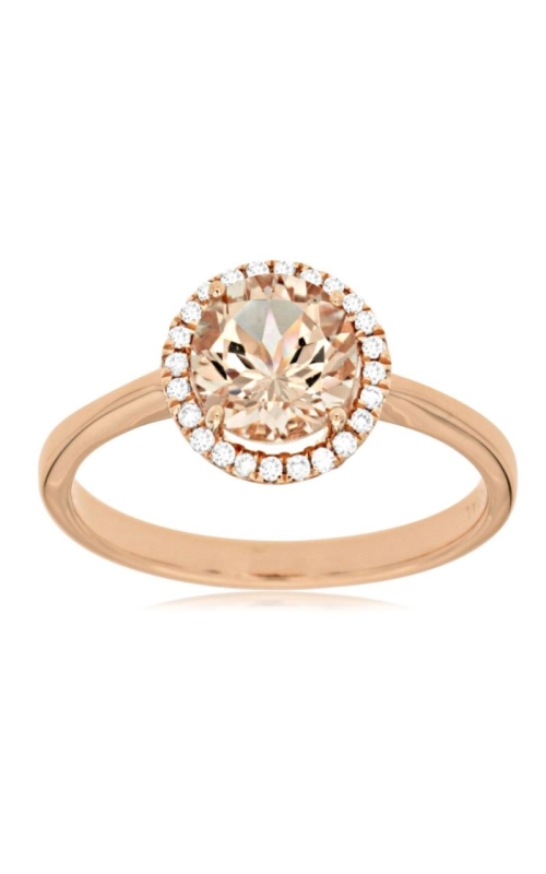 14k Rose Gold Morganite & Diamond Solitaire Ring