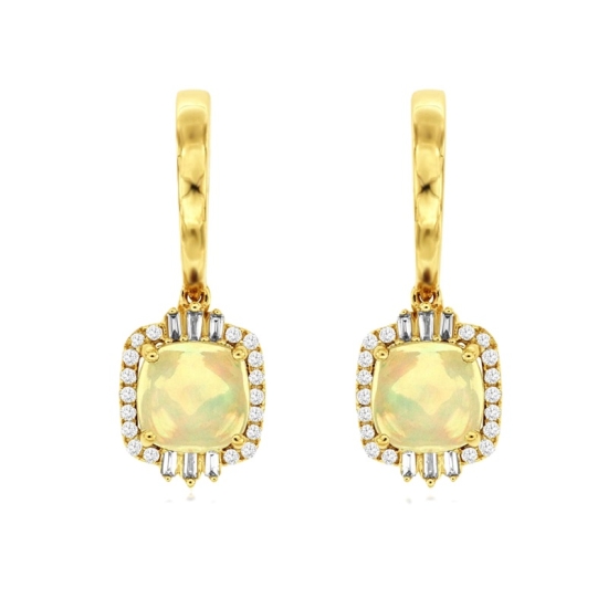 Opal and Diamond Earrings