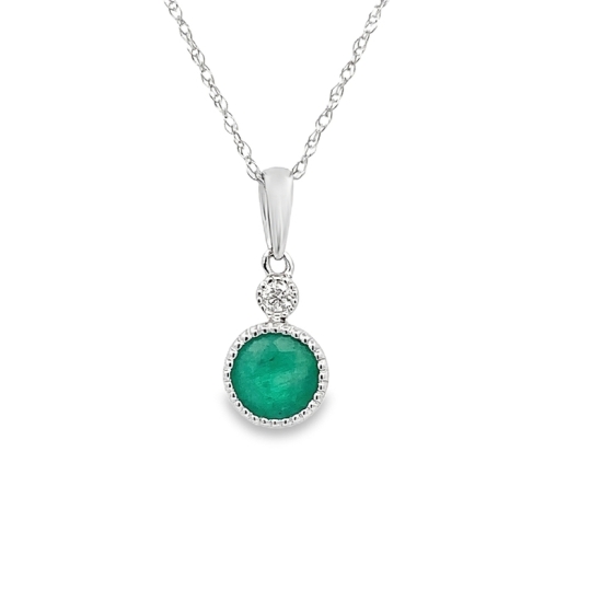 Emerald and Diamond Pendant