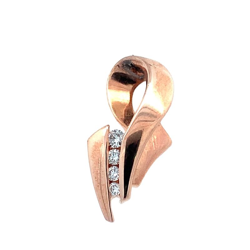 Estate 14k Rose Gold & Diamond Pendant Estate 14k Rose Gold & Diamond Pendant
