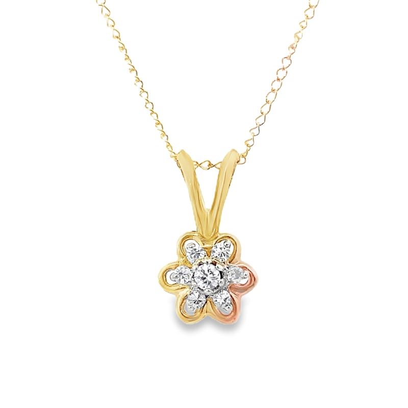 Estate Diamond Flower Pendant w/chain Estate Diamond Flower Pendant w/chain