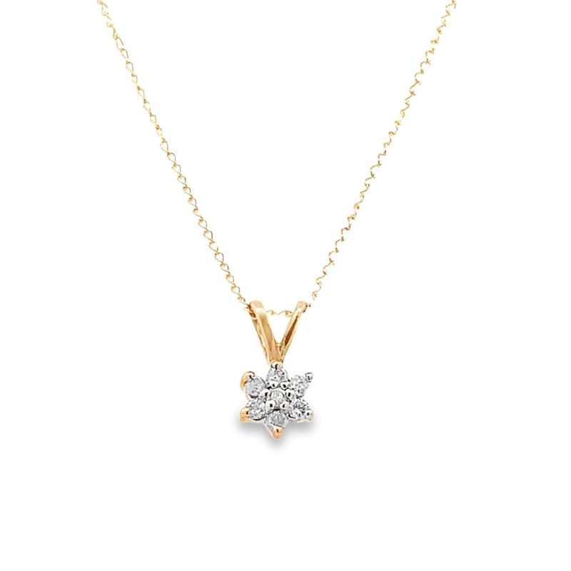 Estate Diamond Flower Pendant w/Chain Estate Diamond Flower Pendant w/Chain