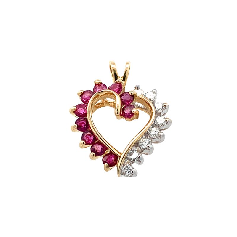 Estate Ruby & Diamond Heart Pendant Estate Ruby & Diamond Heart Pendant