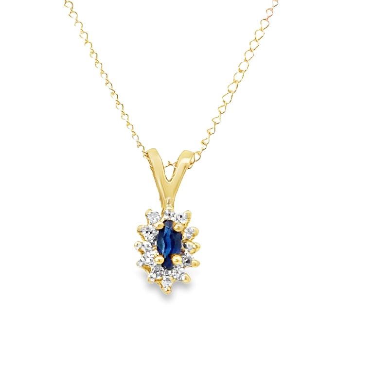 Estate Sapphire and Diamond Pendant w/chain Estate Sapphire and Diamond Pendant w/chain