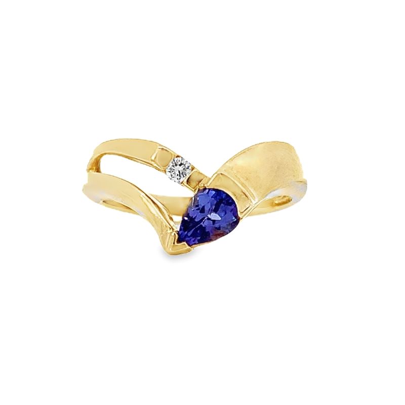 Estate Tanzanite and Diamond Ring
