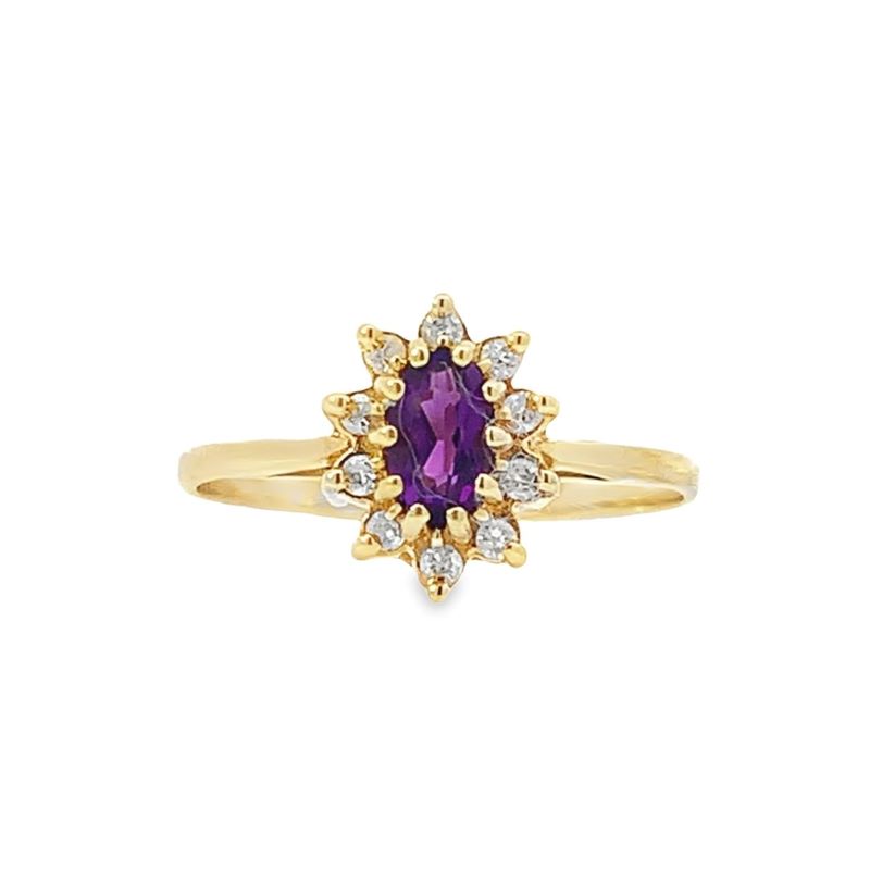 Estate Amethyst & Diamond Ring