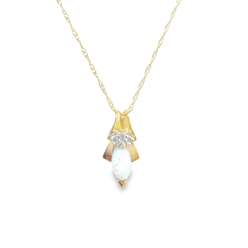 Estate Opal & Diamond Pendant Estate Opal & Diamond Pendant
