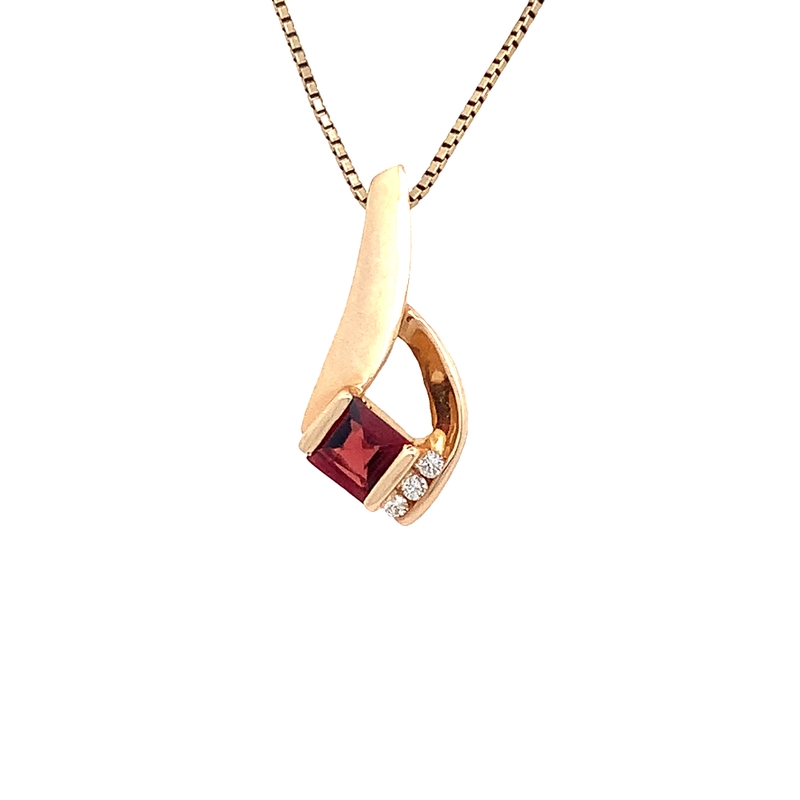 Estate Garnet and Diamond Pendant Estate Garnet and Diamond Pendant