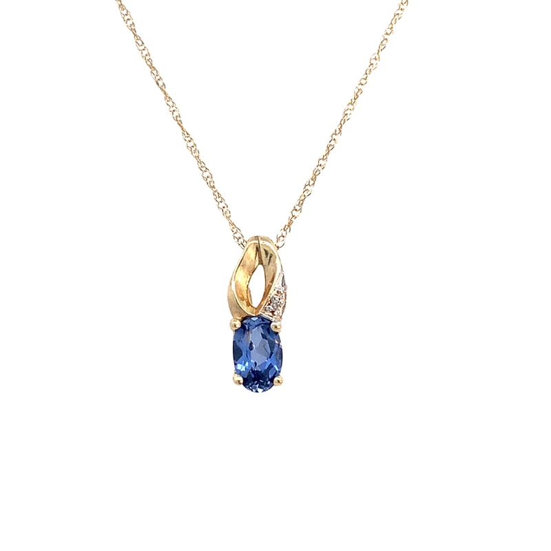 Estate Tanzanite and Diamond Pendant Estate Tanzanite and Diamond Pendant