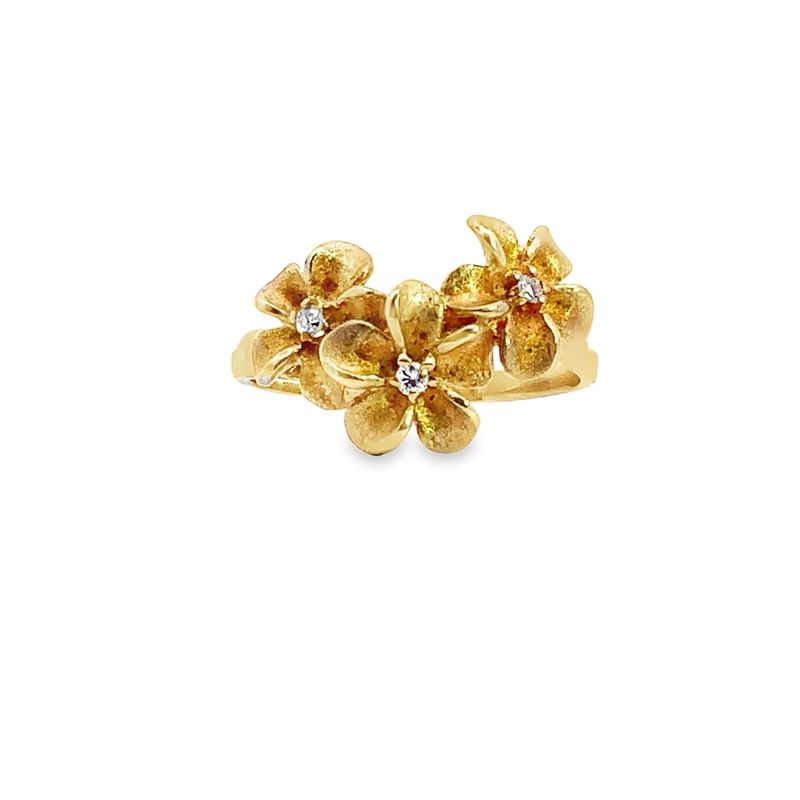 Estate 14k Yellow Gold Flower Ring