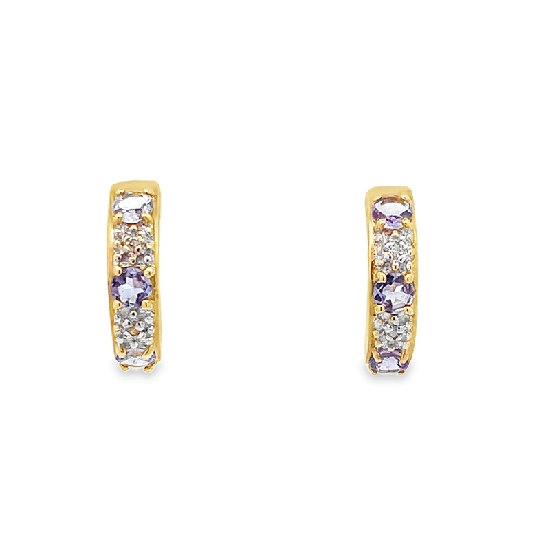 Estate Tanzanite and Diamond Earrings