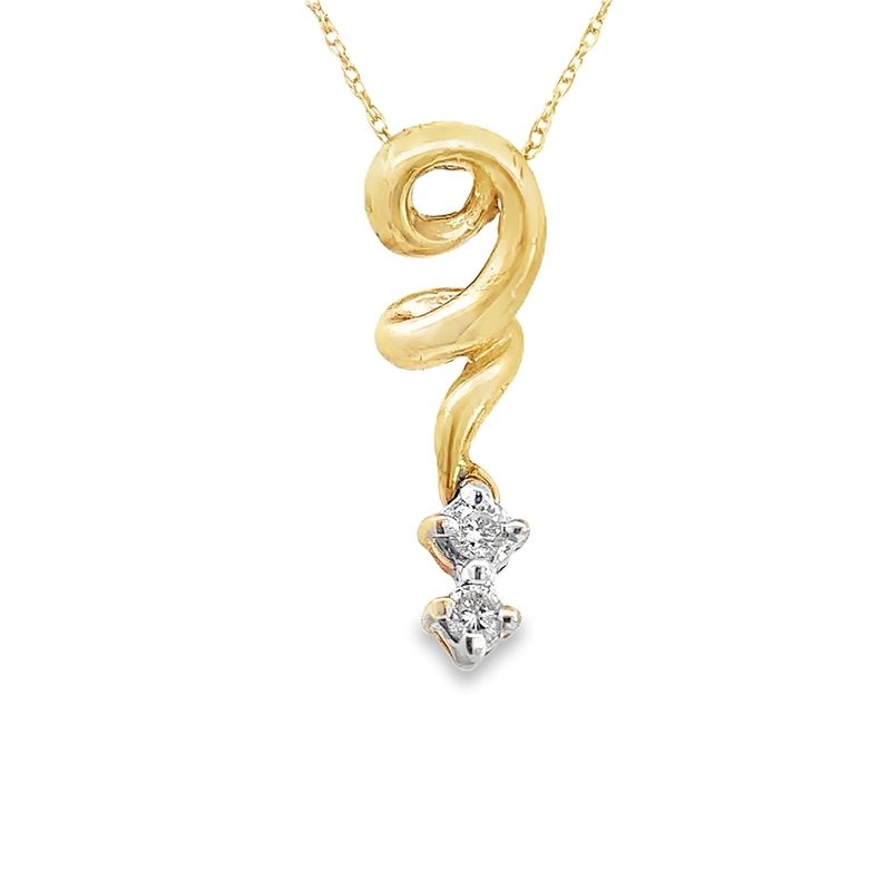 Estate 10k Yellow Gold Diamond Pendant Estate 10k Yellow Gold Diamond Pendant
