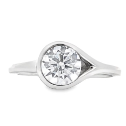 14K White Gold Solitaire Fashion Ring thumbnail 1