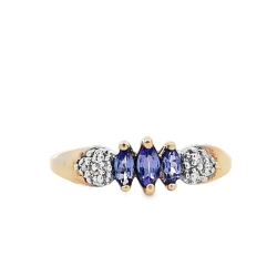 Estate Tanzanite & Diamond Ring