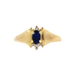 Estate Sapphire & Diamond Ring