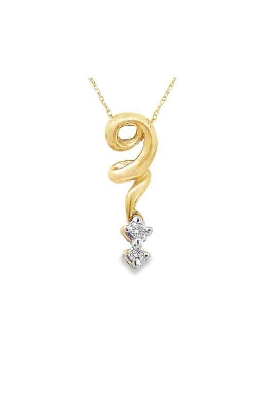 Estate 10k Yellow Gold Diamond Pendant