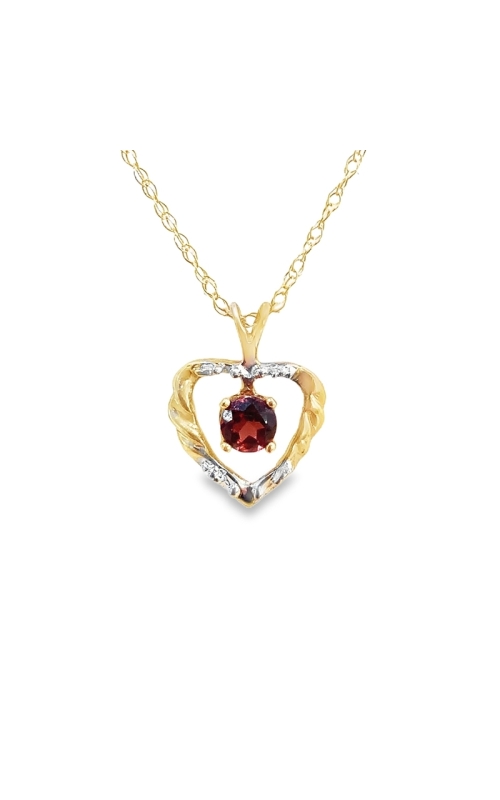Estate Garnet Heart Pendant