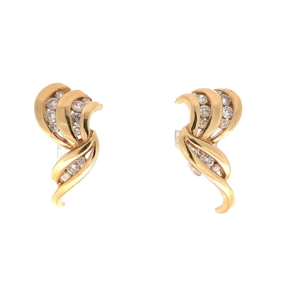 Estate Gold and Diamond Earrings
