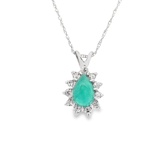 Estate Emerald and Diamond Pendant