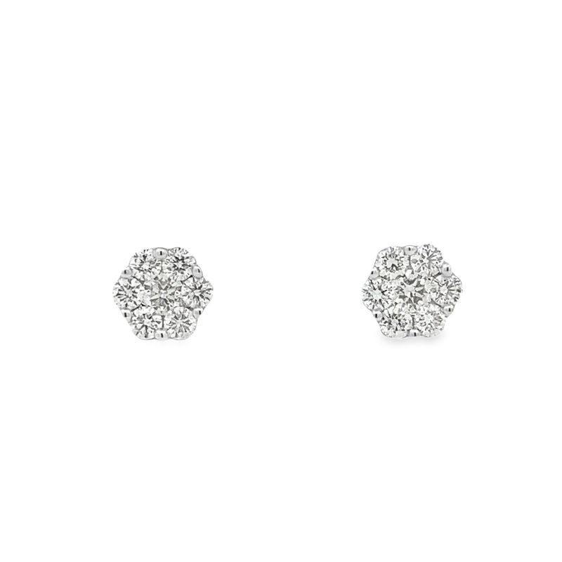 Diamond Cluster Stud Earrings Diamond Cluster Stud Earrings
