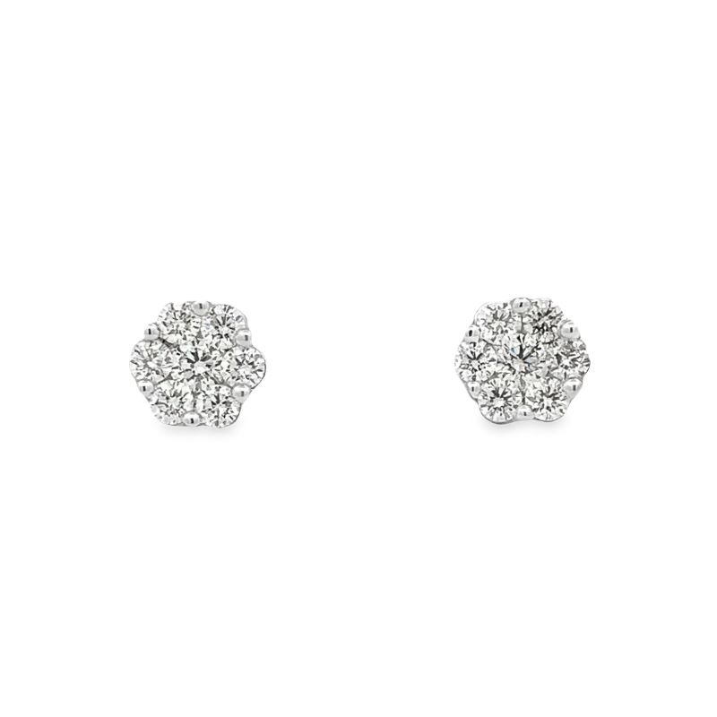 3/4cttw Diamond Cluster Stud Earrings 3/4cttw Diamond Cluster Stud Earrings