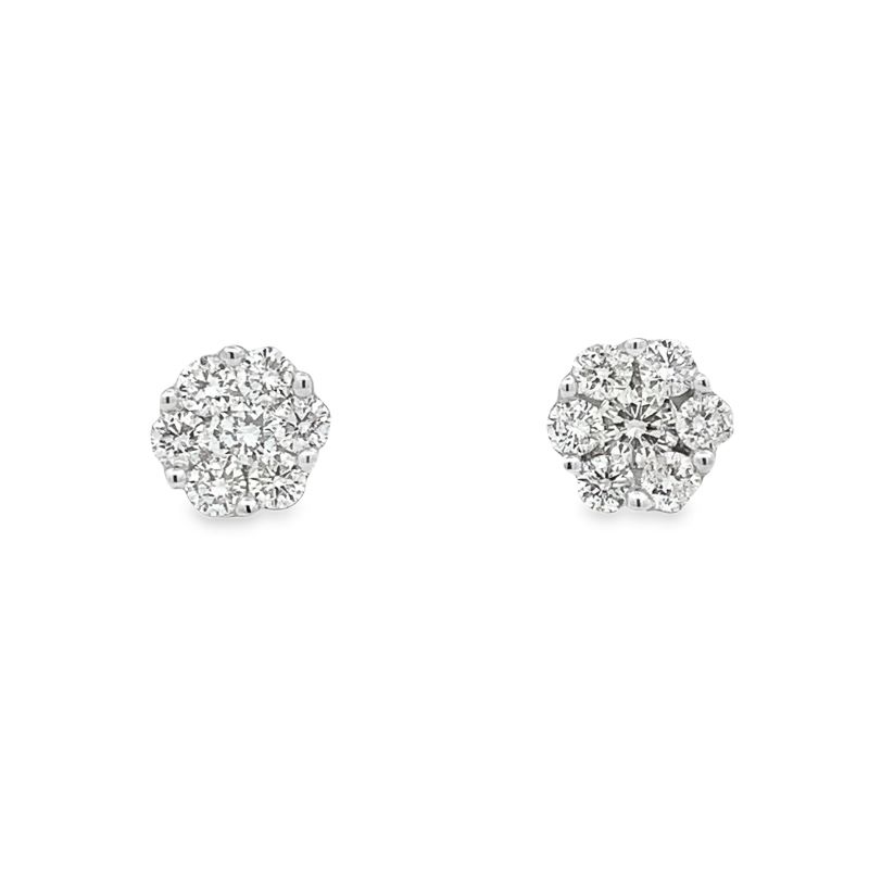 1cttw Diamond Cluster Stud Earrings 1cttw Diamond Cluster Stud Earrings