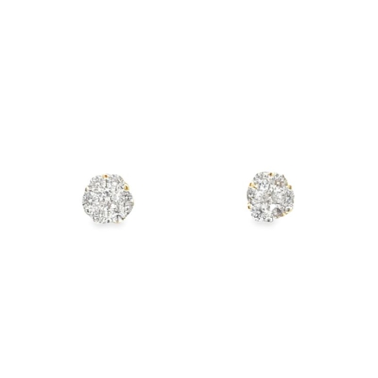 1/3cttw Diamond Cluster Stud Earrings