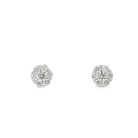 1/2cttw Diamond Cluster Stud Earrings