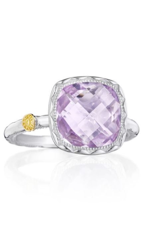 Tacori Cushion Gem Ring with Rose Amethyst