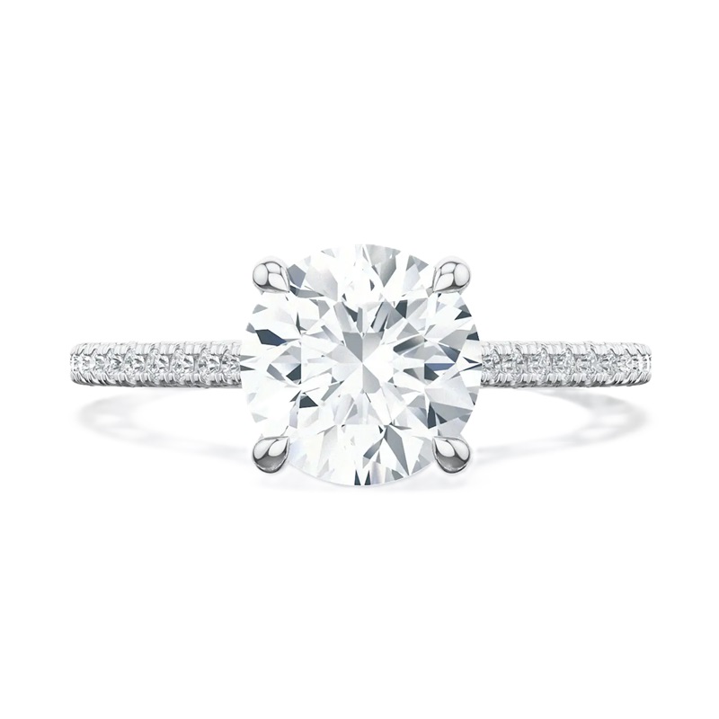 18k White Gold Graduated Diamond Hidden Halo Semi Mount 18k White Gold Graduated Diamond Hidden Halo Semi Mount