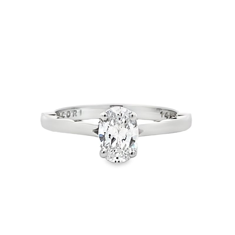 Tacori 14K White Gold Oval Diamond Ring Semi-Mount Tacori 14K White Gold Oval Diamond Ring Semi-Mount