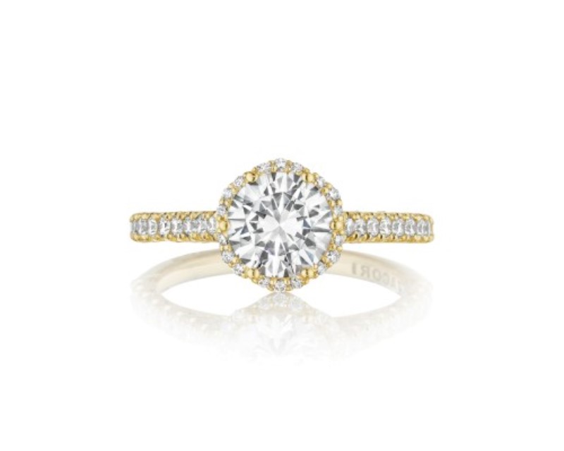 Tacori 18k Yellow Gold Diamond Heart Shaped Gallery Engagement Ring Tacori 18k Yellow Gold Diamond Heart Shaped Gallery Engagement Ring