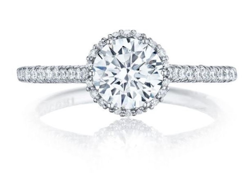 Tacori 18k White Gold Diamond Engagement Ring Semi Mount Tacori 18k White Gold Diamond Engagement Ring Semi Mount