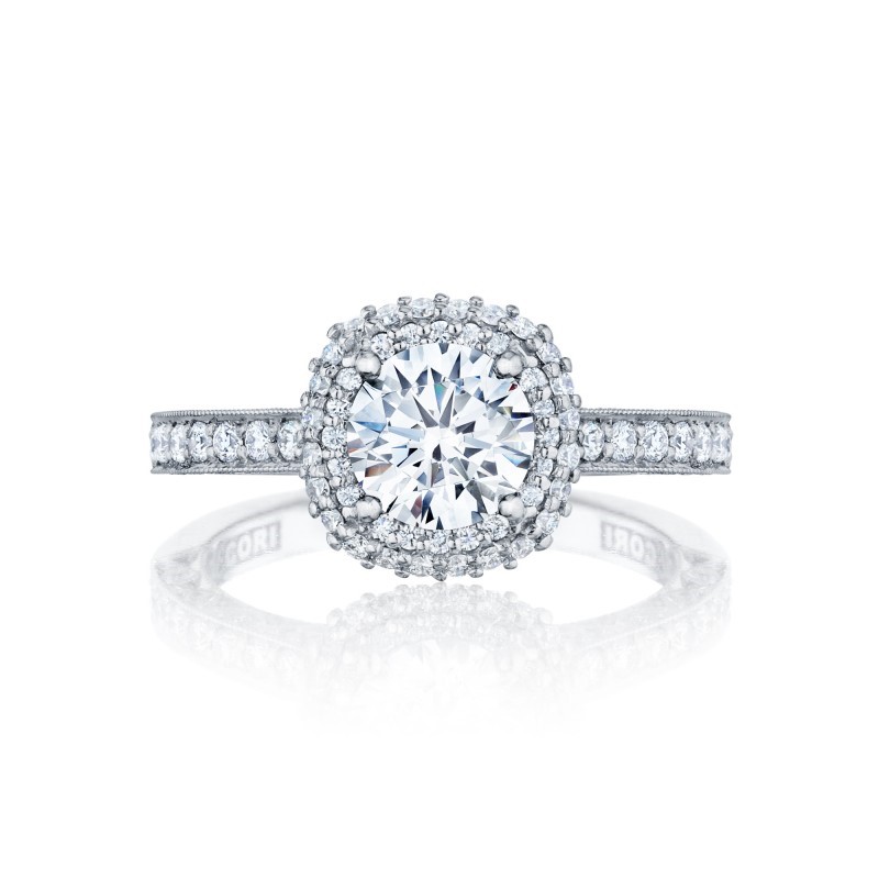 Tacori 18k White Gold Diamond Engagement Ring Semi Mount Tacori 18k White Gold Diamond Engagement Ring Semi Mount