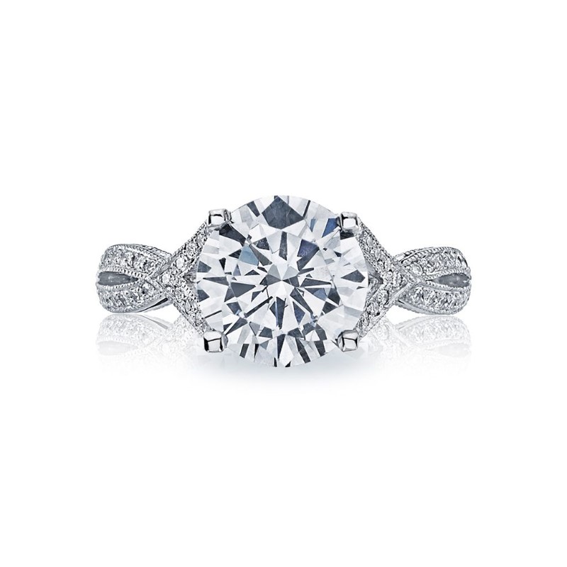 Tacori 18k White Gold Round Crisscross Diamond Engagement Ring Tacori 18k White Gold Round Crisscross Diamond Engagement Ring