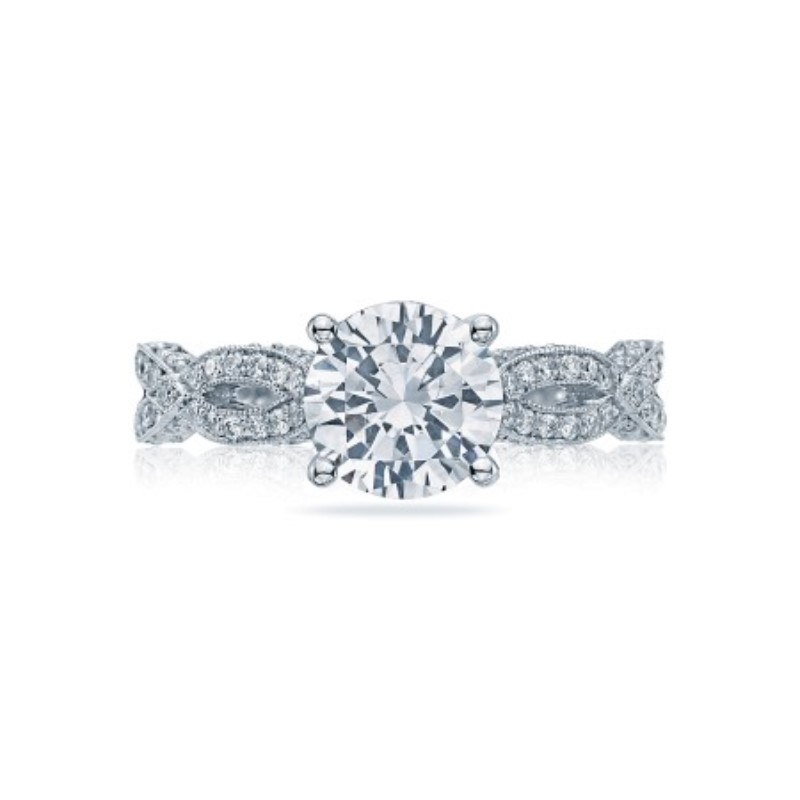 Tacori 18k White Gold Diamond Engagement Ring Semi Mount Tacori 18k White Gold Diamond Engagement Ring Semi Mount