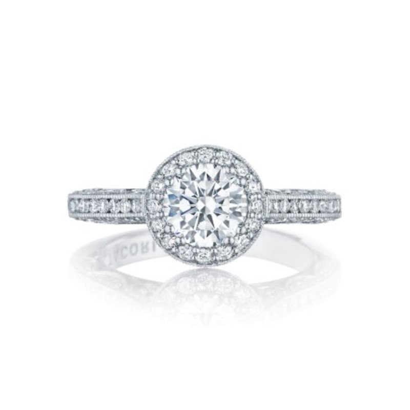 Tacori 18k White Gold Diamond Engagement Ring Semi Mount Tacori 18k White Gold Diamond Engagement Ring Semi Mount