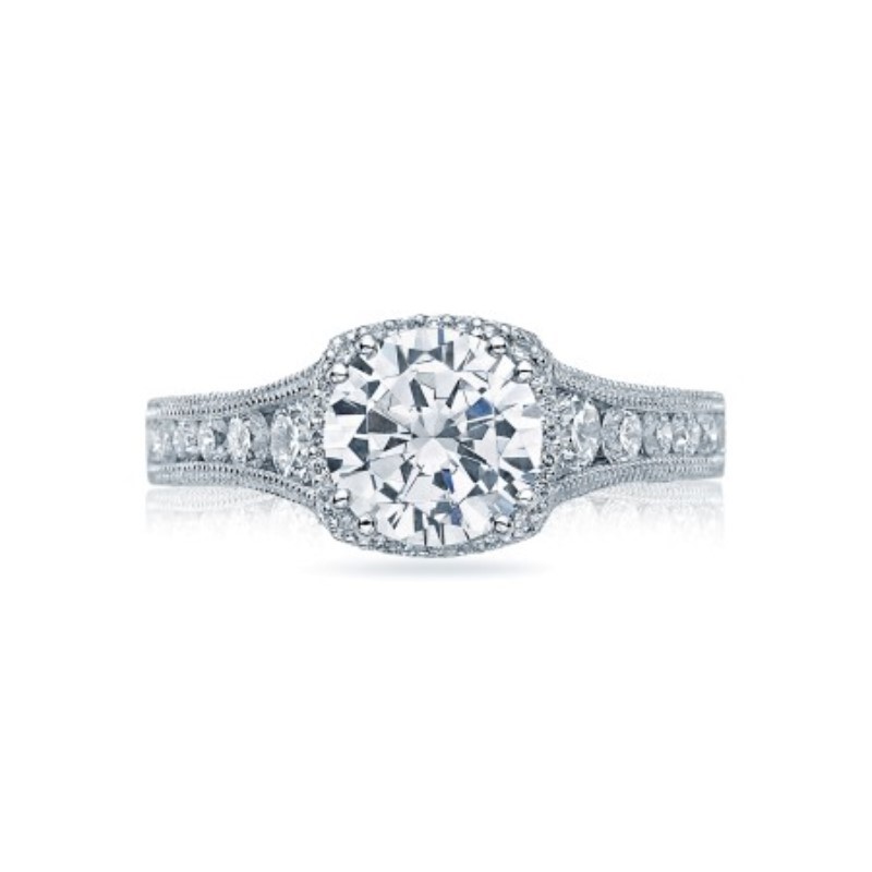 Tacori 18k White Gold Diamond Engagement Ring Semi Mount Tacori 18k White Gold Diamond Engagement Ring Semi Mount
