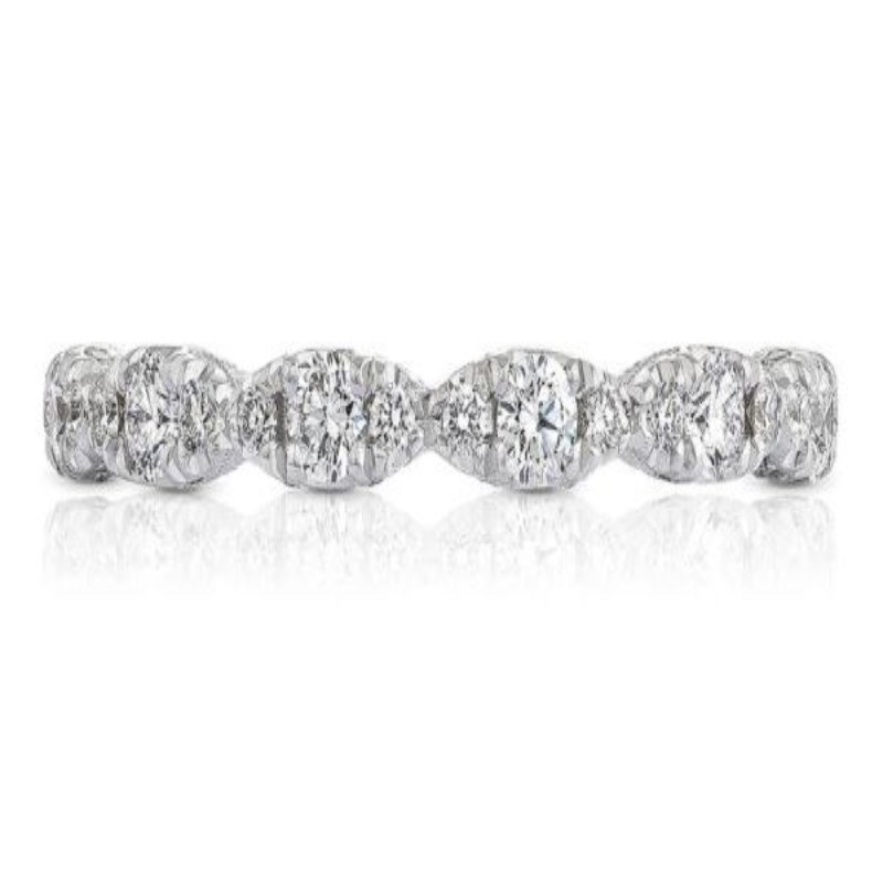 18K White Gold 3/4 Ladies Wedding Band