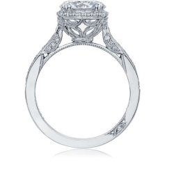 Tacori 18K White Gold Diamond Ring Semi-Mount thumbnail 2