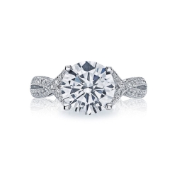 Tacori 18k White Gold Round Crisscross Diamond Engagement Ring thumbnail 1