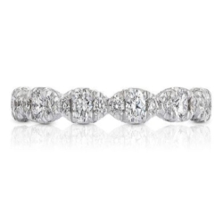18K White Gold 3/4 Ladies Wedding Band thumbnail 1