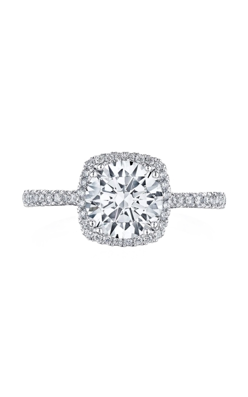 18k White Gold Graduated Diamond Halo Semi Mount