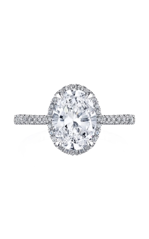 18k White Gold Graduated Diamond Halo Semi Mount