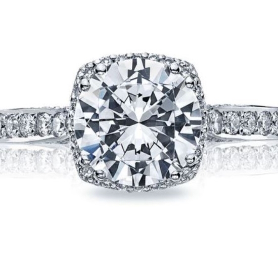 Tacori 18K White Gold Diamond Ring Semi-Mount
