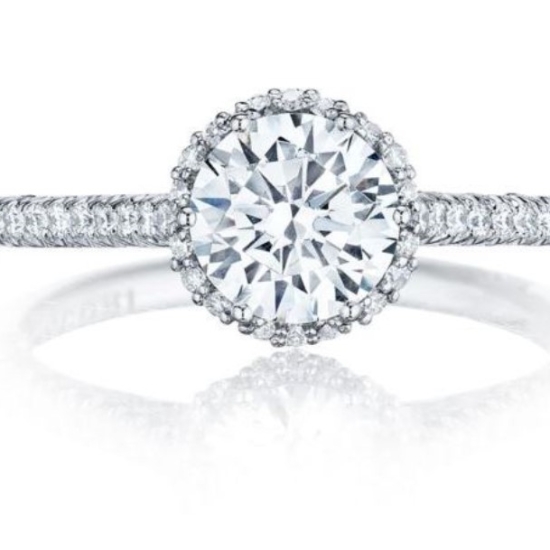 Tacori 18k White Gold Diamond Engagement Ring Semi Mount