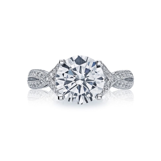 Tacori 18k White Gold Round Crisscross Diamond Engagement Ring