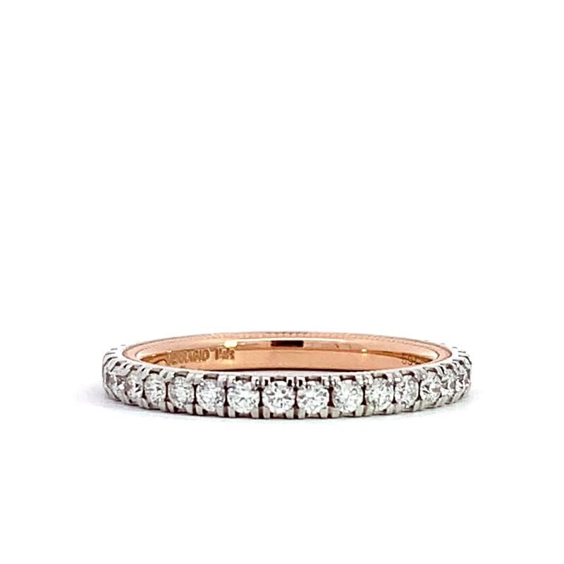 14k White and Rose Gold Diamond Wedding Band