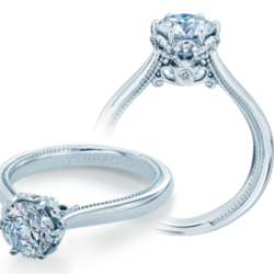 Verragio 14K White Gold Renaissance Engagement Ring thumbnail 2